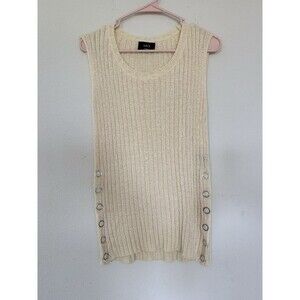 Vici Sweater Tank Size S Side Button Layering Top Knit Casual Lagenlook Chic